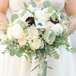 Cream Flower Arrangement with Green Accents